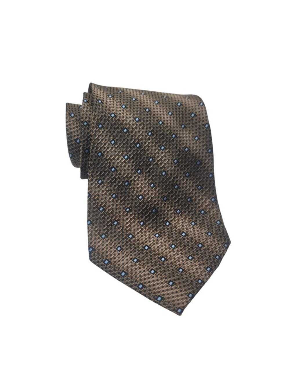 Joseph & Feiss 100% Silk Brown & Blue Geometric Tie For Men